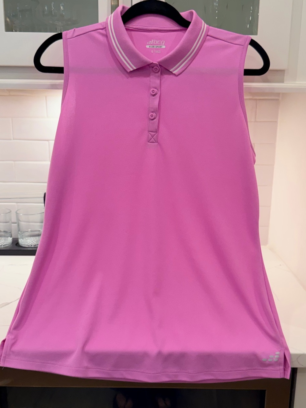 BCG Sleeveless Golf Polo Tank Top - Pink